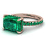 Emerald-Cut Emerald Pavé Engagement Ring - Daphne No. 20 image 2