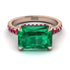 Emerald-Cut Emerald Pavé Engagement Ring - Daphne No. 50 image 3