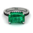 Emerald-Cut Emerald Pavé Engagement Ring - Daphne No. 36 image 3