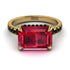 Emerald-Cut Ruby Pavé Engagement Ring - Daphne No. 40 image 2
