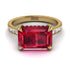 Emerald-Cut Ruby Pavé Engagement Ring - Daphne No. 10 image 2