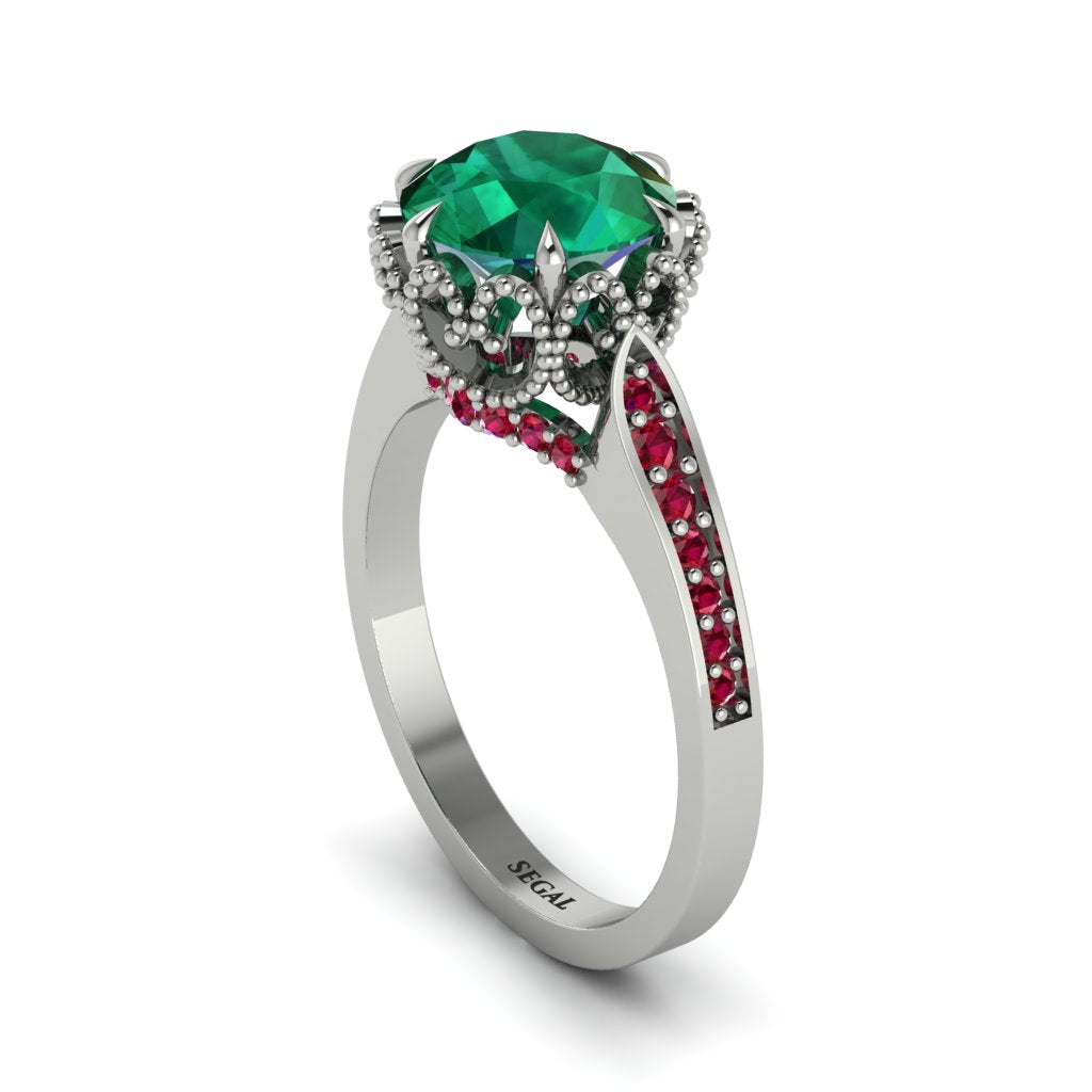 Emerald Milgrain Engagement Ring - Yara No. 51