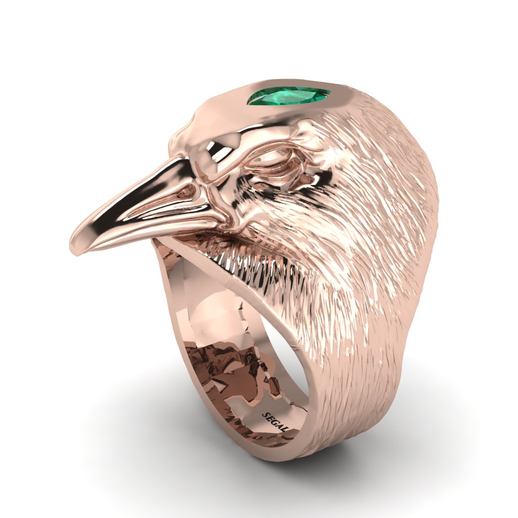 Emerald Raven Men's Fashion Ring - Maverick No. 5
