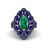 Emerald Three Layer Halo Marquise Ring - Destiny No. 66 image 1