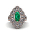 Emerald Three Layer Halo Marquise Ring - Destiny No. 5 image 1