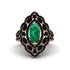 Emerald Three Layer Halo Marquise Ring - Destiny No. 35 image 1