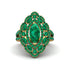 Emerald Three Layer Halo Marquise Ring - Destiny No. 19 image 1