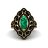 Emerald Three Layer Halo Marquise Ring - Destiny No. 34 image 1