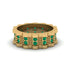 Emerald Wavy Gold Men's Wedding Ring - Joshua No. 4 image 2