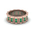 Emerald Wavy Gold Men's Wedding Ring - Joshua No. 5 image 3