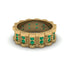 Emerald Wavy Gold Men's Wedding Ring - Joshua No. 4 image 3