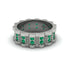 Emerald Wavy Gold Men's Wedding Ring - Joshua No. 6 image 3
