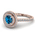 Double Halo Blue Topaz Ring - Zoey No. 502 image 1