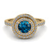 Double Halo Blue Topaz Ring - Zoey No. 501 image 2