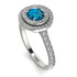 Double Halo Blue Topaz Ring - Zoey No. 503 image 3