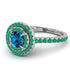 Double Halo Blue Topaz Ring - Zoey No. 506 image 1