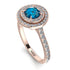 Double Halo Blue Topaz Ring - Zoey No. 502 image 3