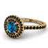 Double Halo Blue Topaz Ring - Zoey No. 507 image 1