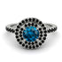 Double Halo Blue Topaz Ring - Zoey No. 509 image 2