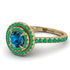 Double Halo Blue Topaz Ring - Zoey No. 504 image 1