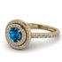Double Halo Blue Topaz Ring - Zoey No. 501 image 1