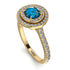 Double Halo Blue Topaz Ring - Zoey No. 501 image 3