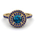 Double Halo Blue Topaz Ring - Zoey No. 513 image 3