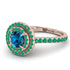 Double Halo Blue Topaz Ring - Zoey No. 505 image 1
