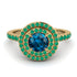 Double Halo Blue Topaz Ring - Zoey No. 504 image 3