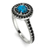 Double Halo Blue Topaz Ring - Zoey No. 509 image 3