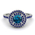 Double Halo Blue Topaz Ring - Zoey No. 515 image 2
