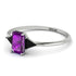 Emerald Cut Amethyst With Triangles Ring - Remi No. 309 image 3