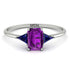 Emerald Cut Amethyst With Triangles Ring - Remi No. 315 image 1
