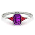 Emerald Cut Amethyst With Triangles Ring - Remi No. 312 image 1