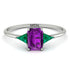 Emerald Cut Amethyst With Triangles Ring - Remi No. 306 image 1