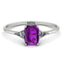 Emerald Cut Amethyst With Triangles Ring - Remi No. 303 image 1