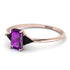 Emerald Cut Amethyst With Triangles Ring - Remi No. 308 image 3