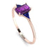 Emerald Cut Amethyst With Triangles Ring - Remi No. 314 image 2