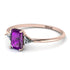 Emerald Cut Amethyst With Triangles Ring - Remi No. 302 image 3