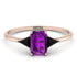 Emerald Cut Amethyst With Triangles Ring - Remi No. 308 image 1