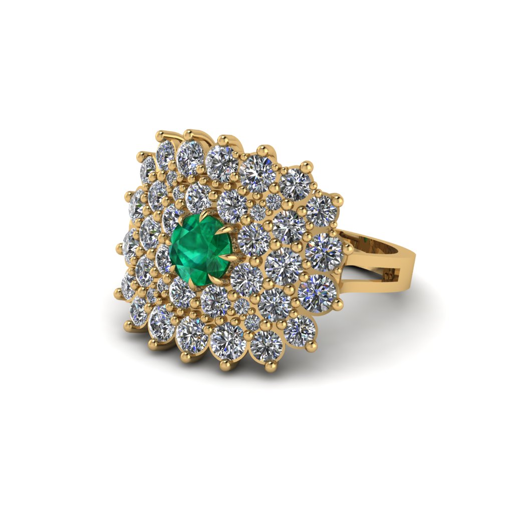 Emerald Enchanted Midnight Radiance Fashion Ring - Jacqueline No. 4