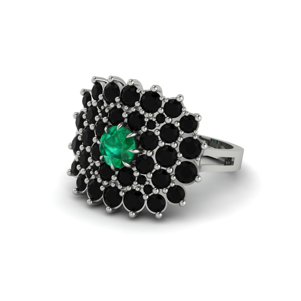 Emerald Enchanted Midnight Radiance Fashion Ring - Jacqueline No. 36