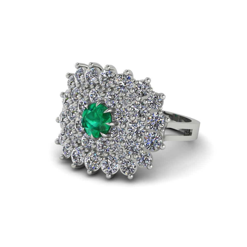 Emerald Enchanted Midnight Radiance Fashion Ring - Jacqueline No. 6