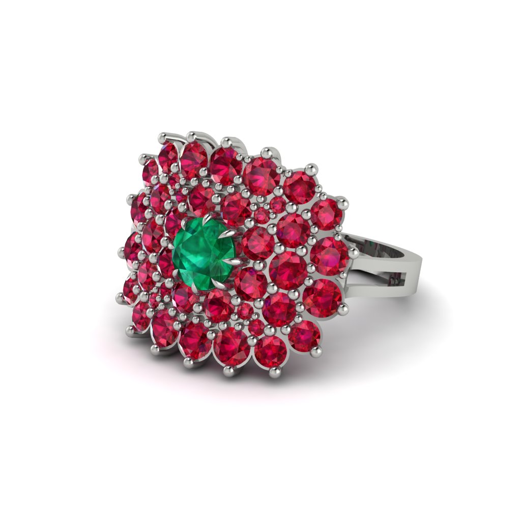 Emerald Enchanted Midnight Radiance Fashion Ring - Jacqueline No. 51