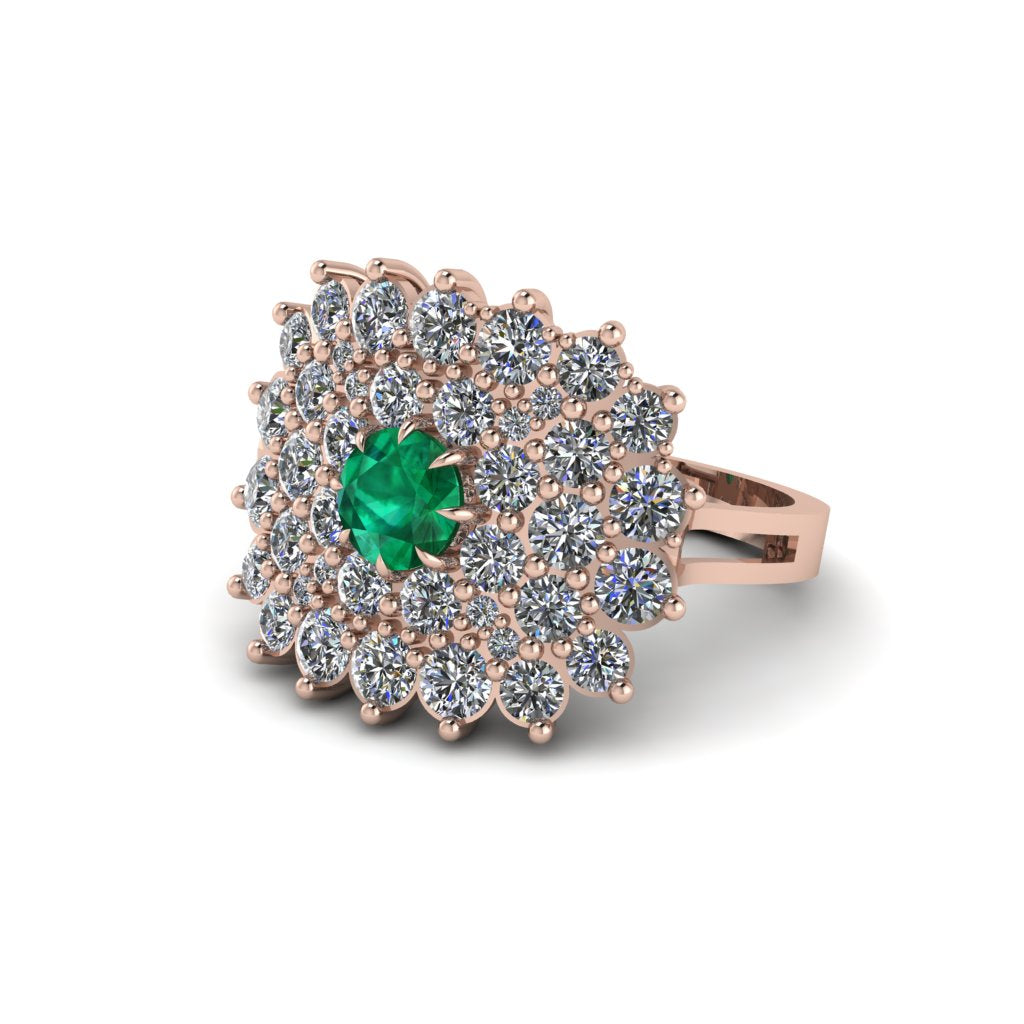 Emerald Enchanted Midnight Radiance Fashion Ring - Jacqueline No. 5