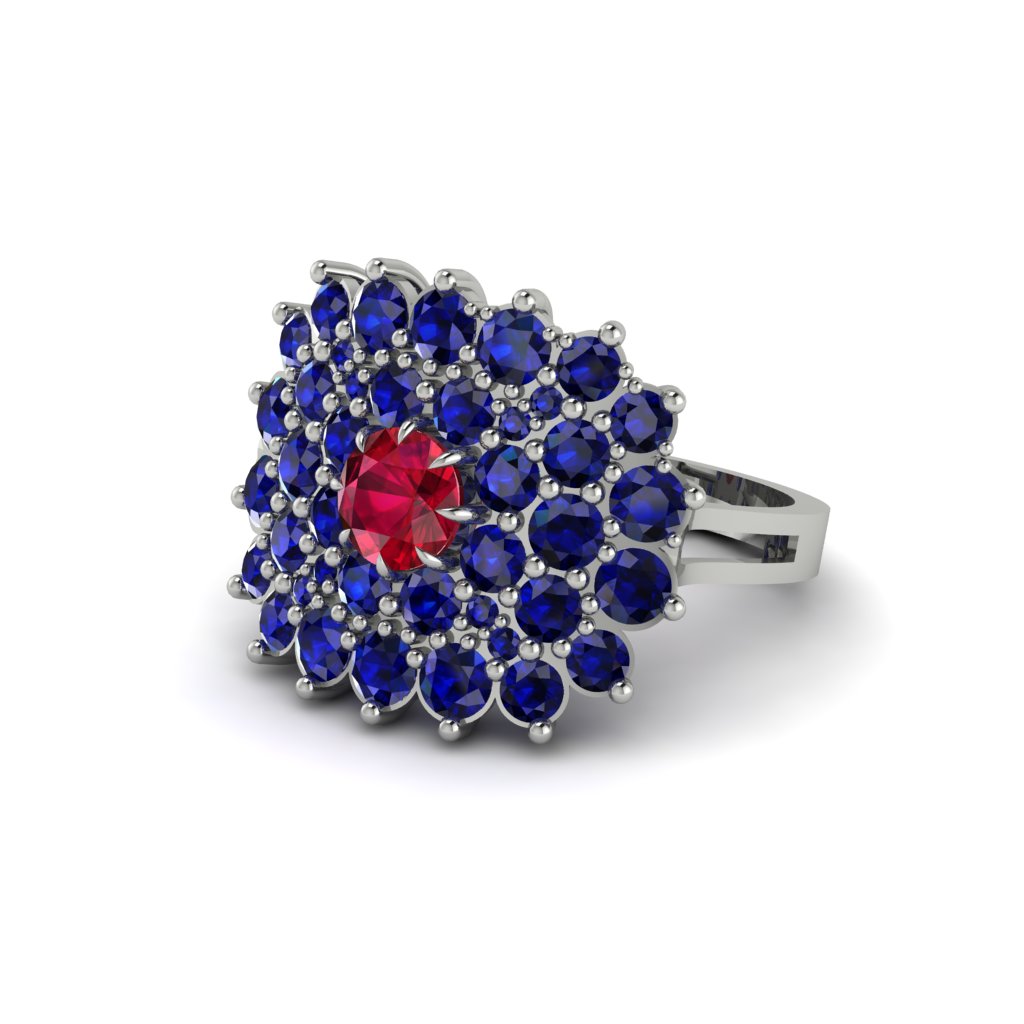 Ruby Enchanted Midnight Radiance Fashion Ring - Jacqueline No. 72