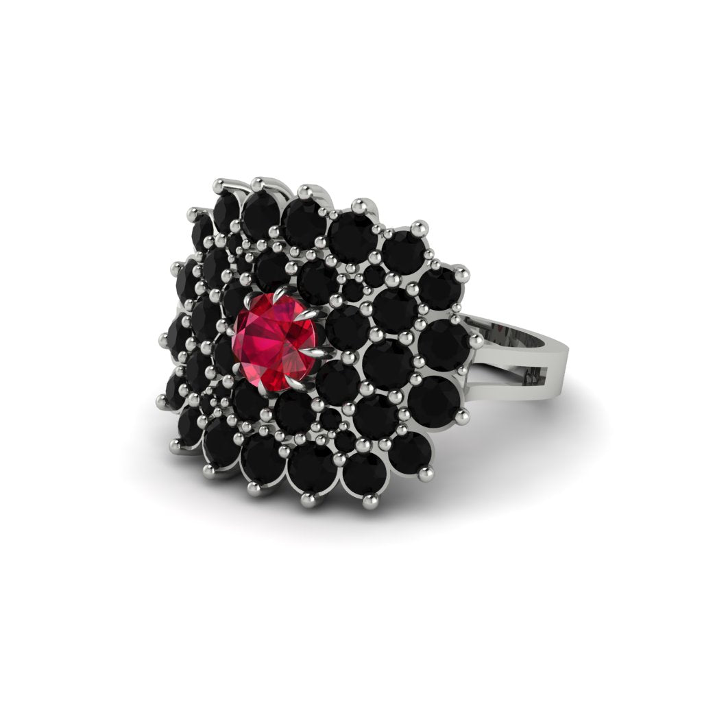 Ruby Enchanted Midnight Radiance Fashion Ring - Jacqueline No. 42
