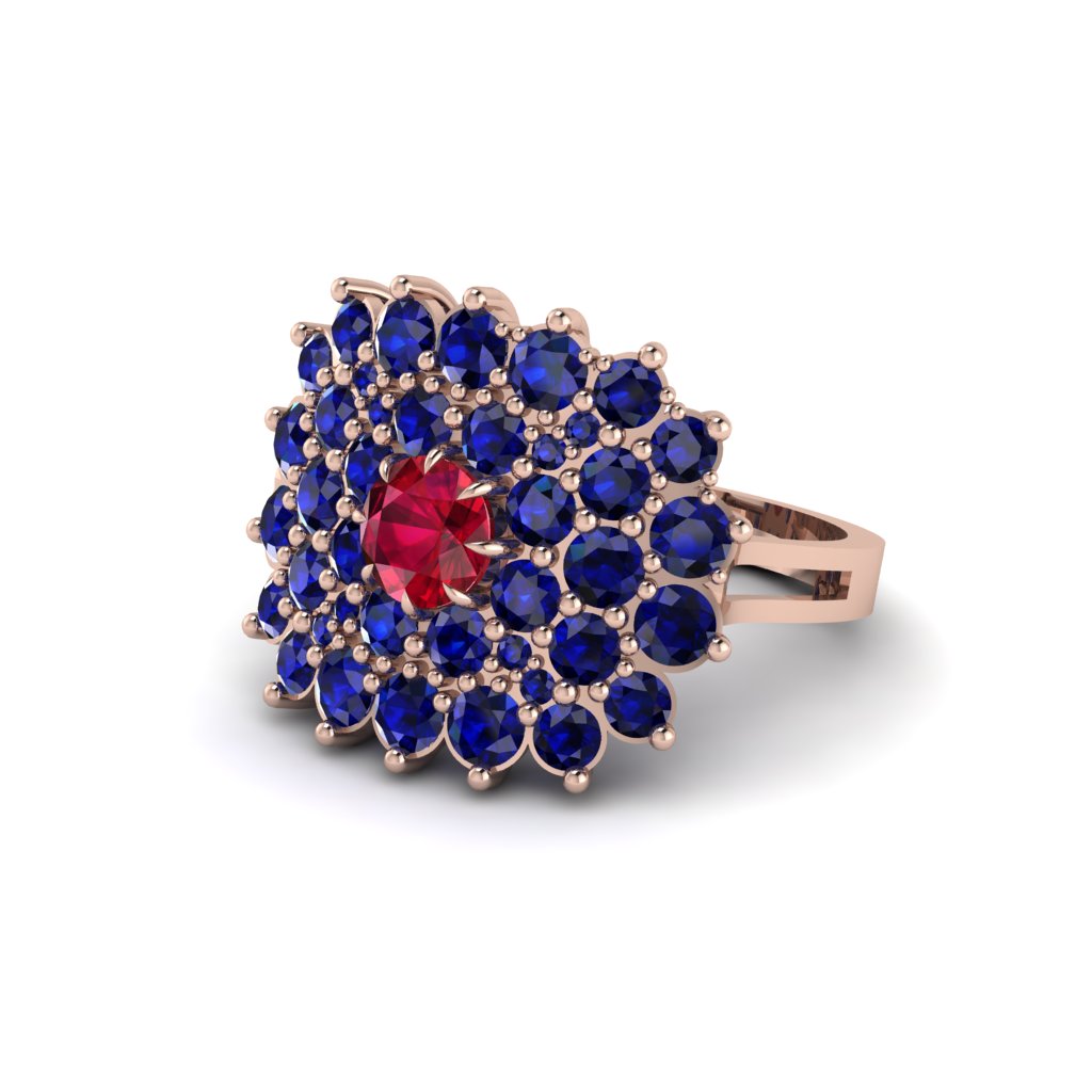 Ruby Enchanted Midnight Radiance Fashion Ring - Jacqueline No. 71