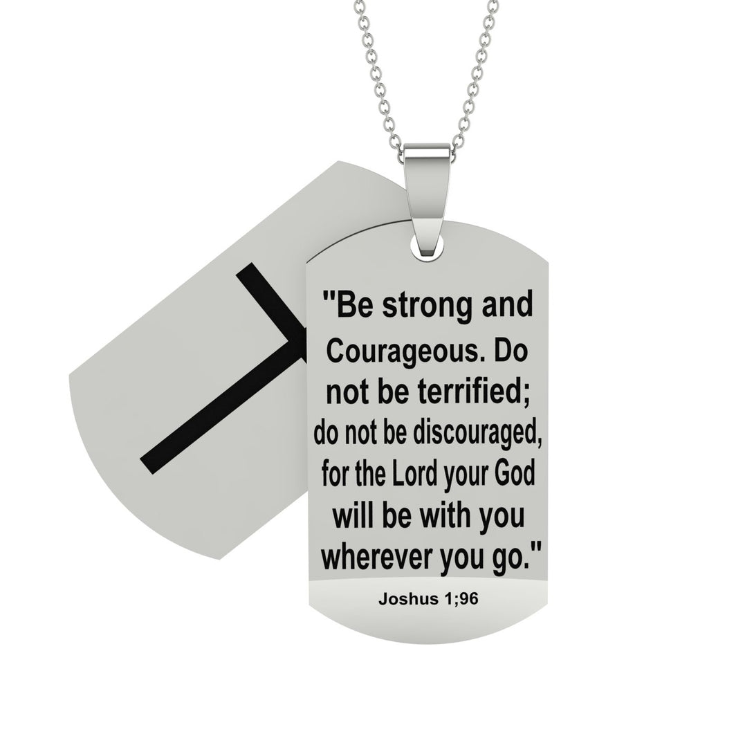 Engraved Military Cross Pendant - Joshus No. 3