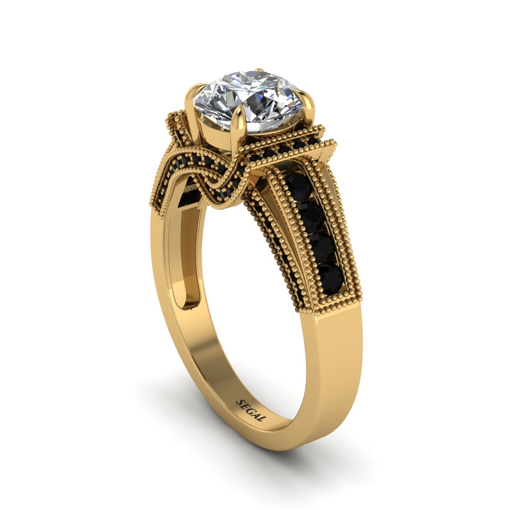Diamond Eternal Embrace Milgrain Engagement Ring - Fernanda No. 31